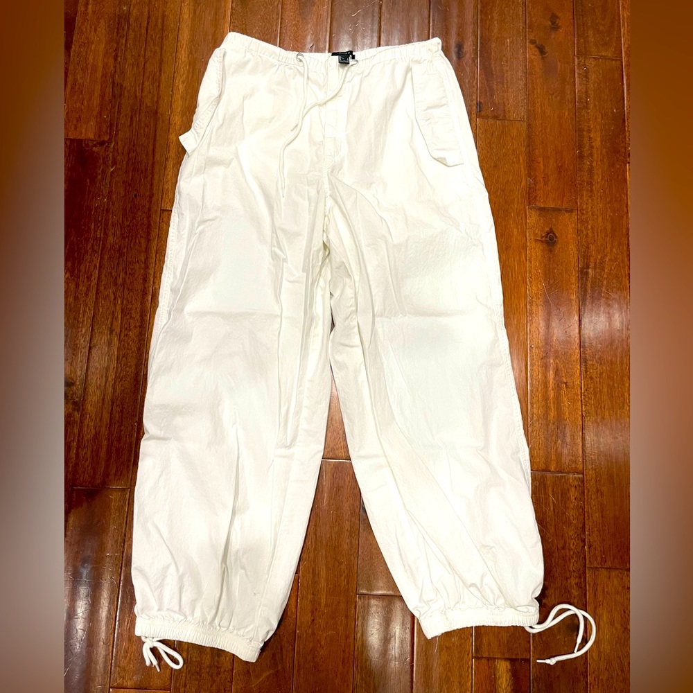 Forever 21 White Drawstring Jogger Pants